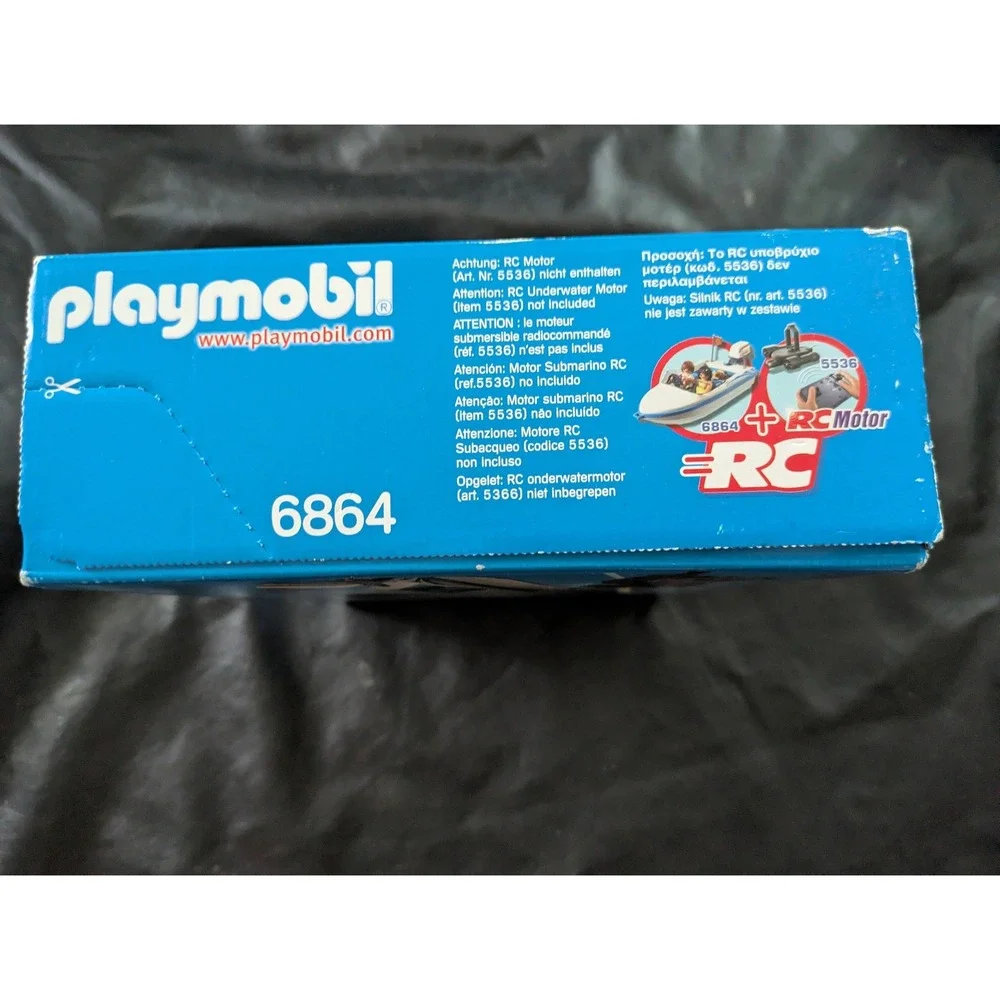 Playmobil Summer Fun Speedboat with Passenger Car Trailer Set 6864 New Sealed